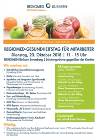 Mitarbeiter-Gesundheitstag in Sonneberg am 23.10.18